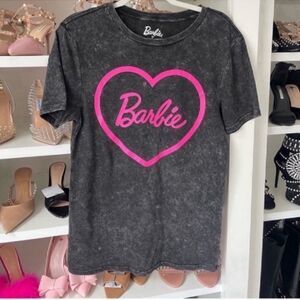 NWT Women's Barbie Graphic Tee Charcoal Gray Size Small